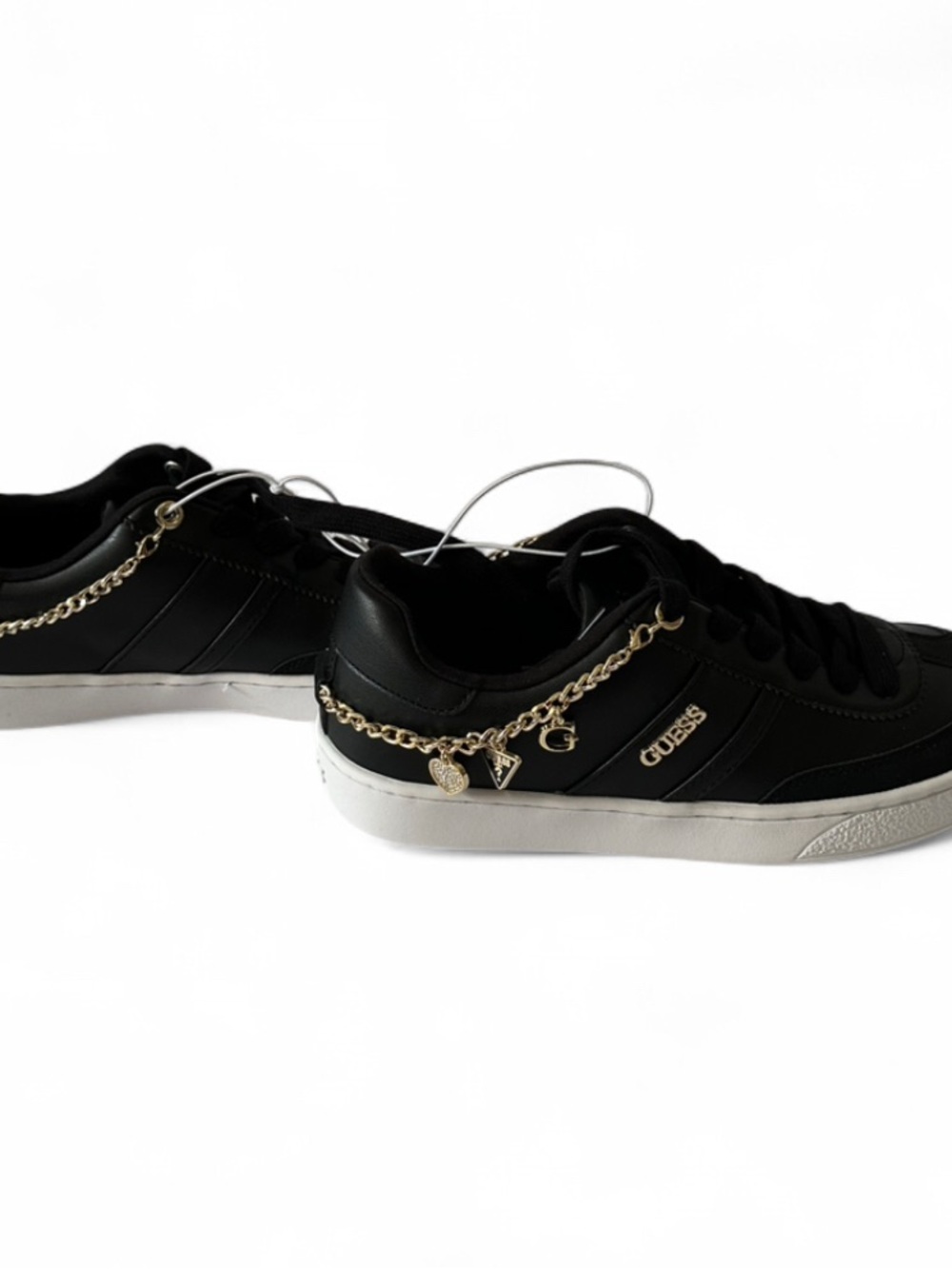 GUESS Black Sneakers with Gold Charm Chain - Picture 3 of 16
